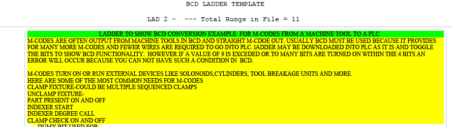 BCD PLC ladder example 1