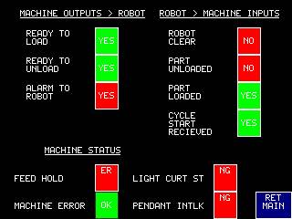 HMI setup for robot status