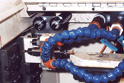 Swiss lathe with broken tool sensor